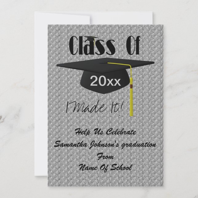 Cap And Tassel Cute Graduation Party Invitation (Front)