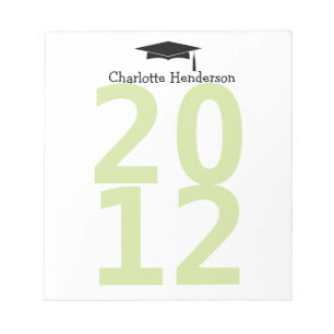 Cap and tassel green class year organised student notepad
