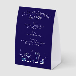 Cap Cocktail Graduation Party Navy Blue Bar Menu