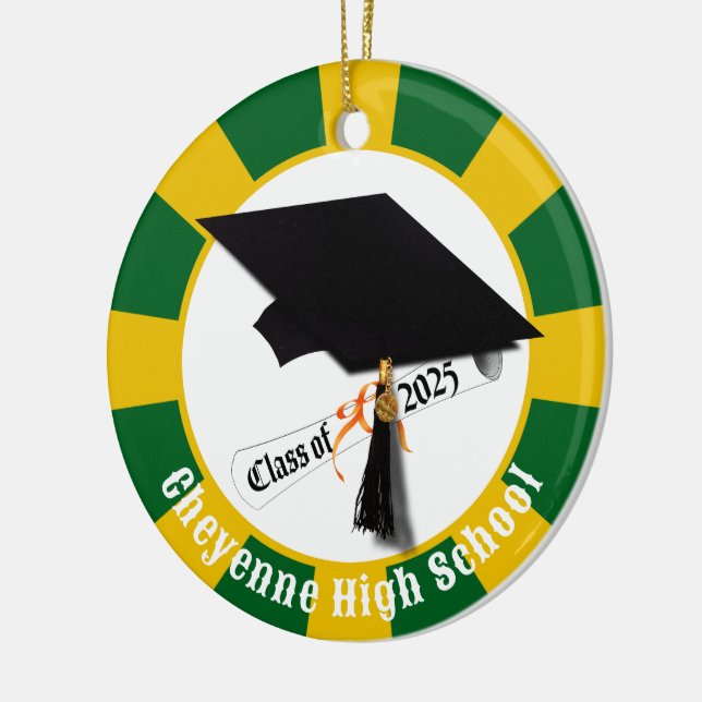 Cap Diploma Class of 2025 (Add Name) Graduation Ceramic Ornament (Left)