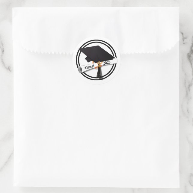Cap Diploma Class of 2026 Graduation  Classic Round Sticker (Bag)