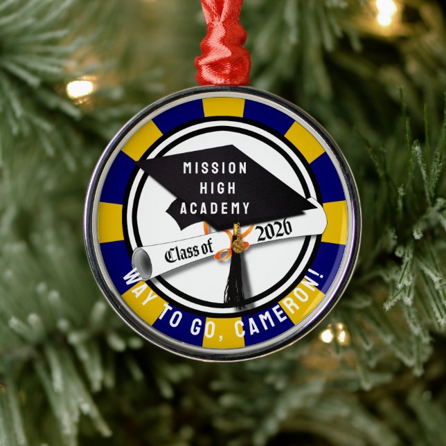 Cap Diploma Class of 2026 Graduation Metal Ornament (Tree)