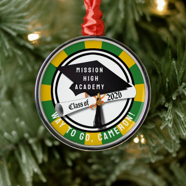 Cap Diploma Class of 2026 Graduation Metal Ornament (Tree)