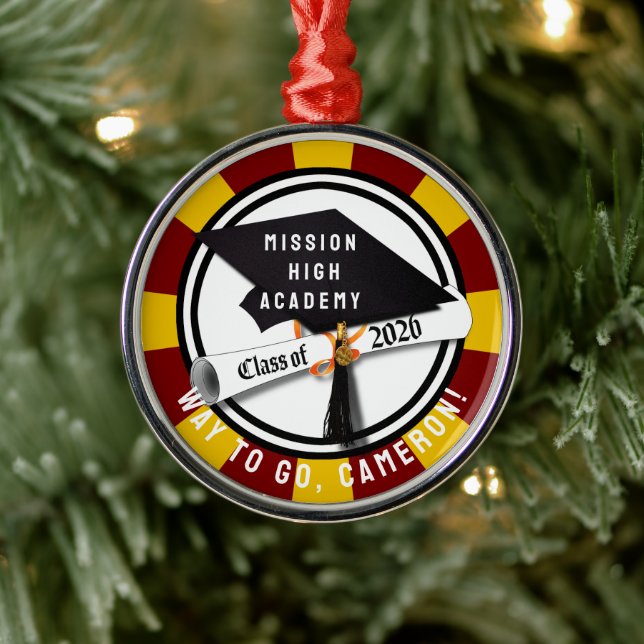 Cap Diploma Class of 2026 Graduation Metal Ornament (Tree)