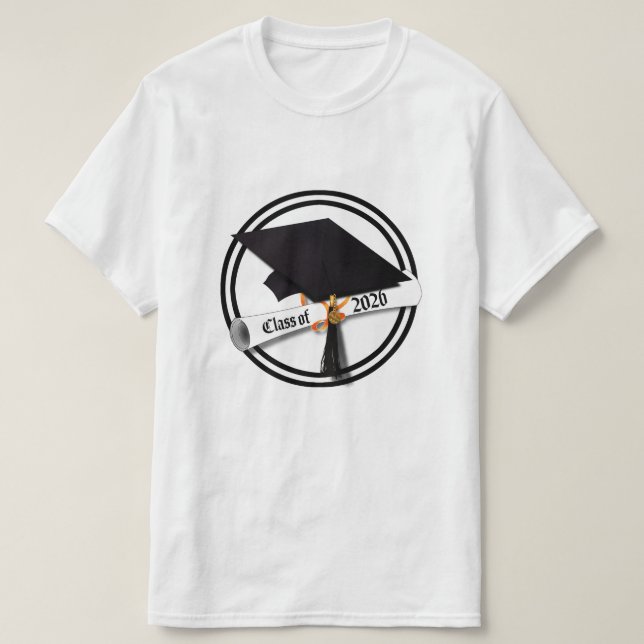 Cap Diploma Class of 2026 Graduation T-Shirt (Design Front)