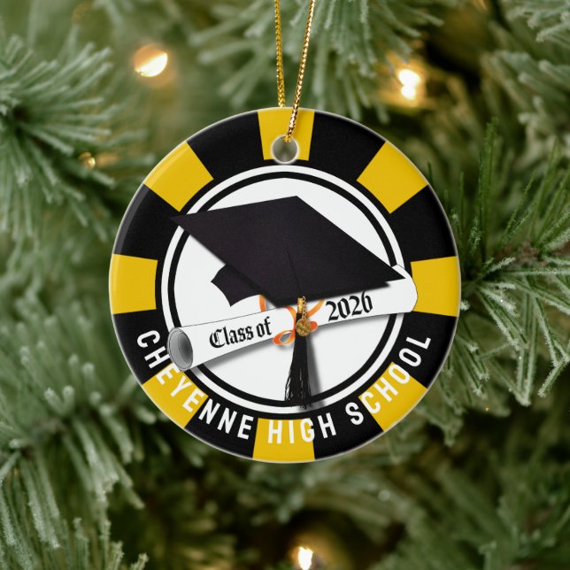 Cap Diploma Class of 2026 Photo Graduation Ceramic Ornament (Tree)