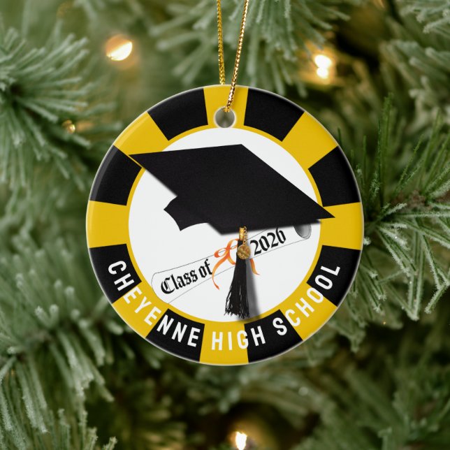 Cap Diploma Class of 2026 Photo Graduation Ceramic Ornament (Tree)