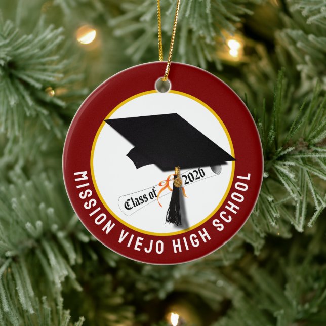 Cap Diploma Class of 2026 Photo Graduation Ceramic Ornament (Tree)