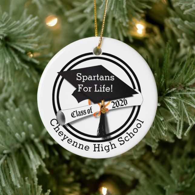 Cap Diploma Class of 2026 Photo Graduation Ceramic Ornament (Tree)