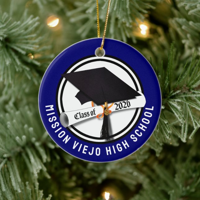 Cap Diploma Class of 2026 Photo Graduation Ceramic Ornament (Tree)