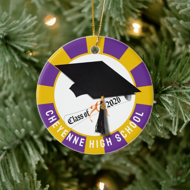 Cap Diploma Class of 2026 Photo Graduation Ceramic Ornament (Tree)
