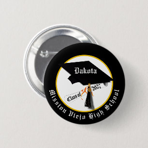 Cap Diploma Class of 2027 Graduation 6 Cm Round Badge
