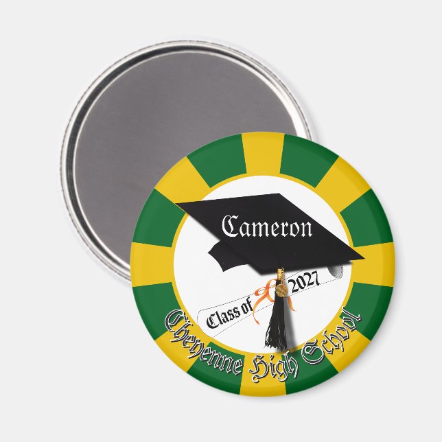 Cap Diploma Class of 2027 Graduation Magnet (Front/Back)