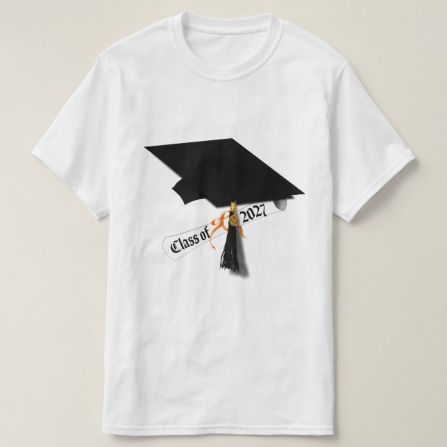 Cap Diploma Class of 2027 Graduation T-Shirt (Design Front)