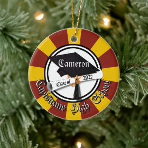 Cap Diploma Class of 2027 Photo Graduation Ceramic Ornament