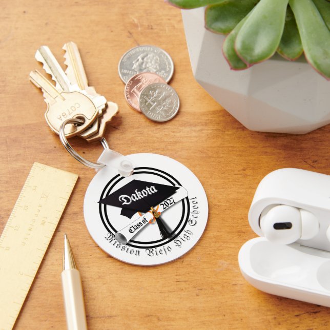 Cap Diploma Class of 2027 Photo Graduation Key Ring (Desk)