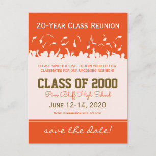 Cap & Gown Class Reunion Save-the-Date Postcard