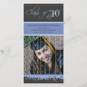 Cap & Gown Graduation Photo Announcement (lilac)