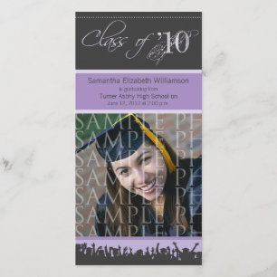 Cap & Gown Graduation Photo Announcement (purple)