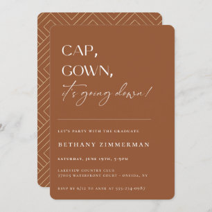 Cap Gown It's Going Down Graduation Party Invitation