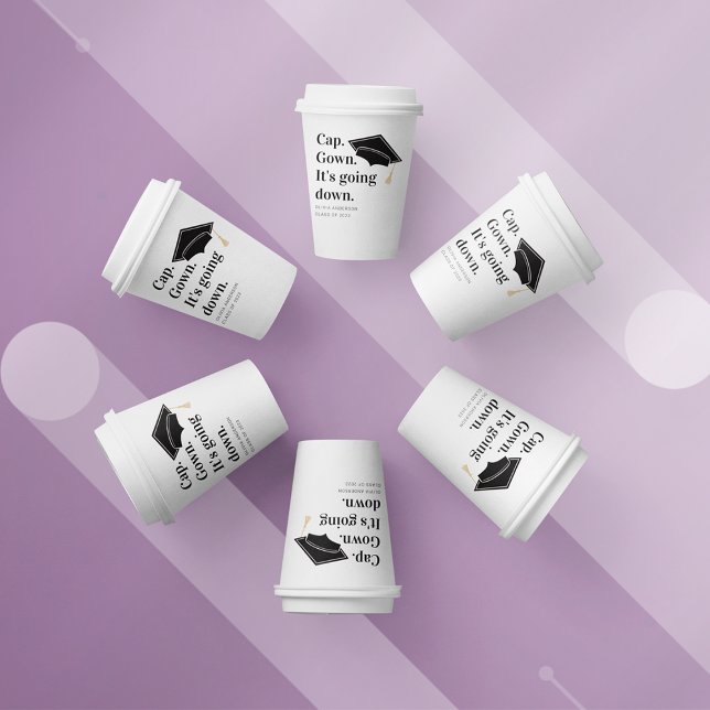 Cap Gown It's Going Down Graduation Party  Paper Cups (Creator Uploaded)