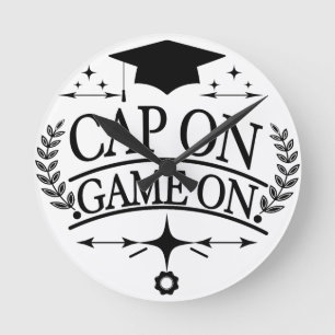 Cap On Game On Graduation Round Clock