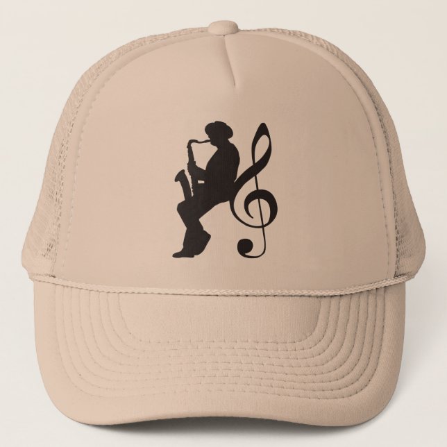 cap saxophoneplayer silhouette (G-key) (Front)