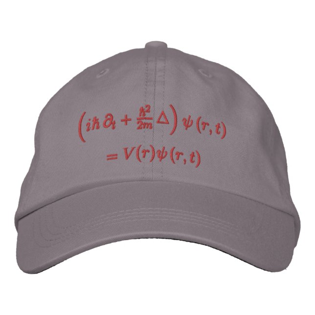 Cap, Schrodinger wave equation, red thread Embroidered Hat (Front)