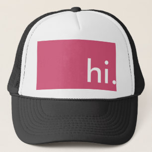 Cap that says hi