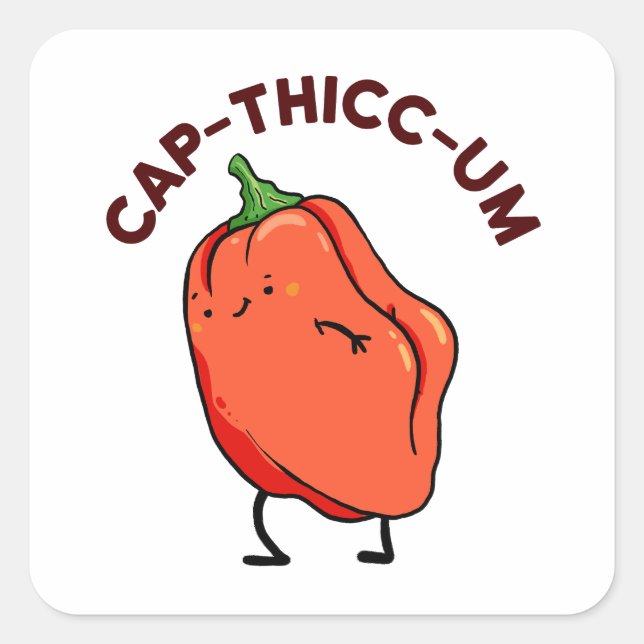 Cap-thicc-um Capsicum Pepper Pun Sticker (Front)