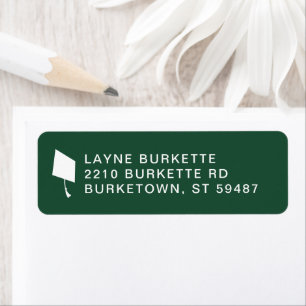 Cap Toss Green & White Graduation Return Address Label