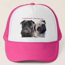 cap walking with mine pug