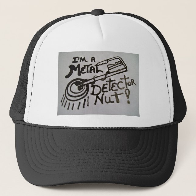 Cap with metal detector design on front of it. (Front)
