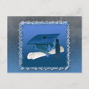Cap with tassel & Diploma, Graduation Announcement Postcard