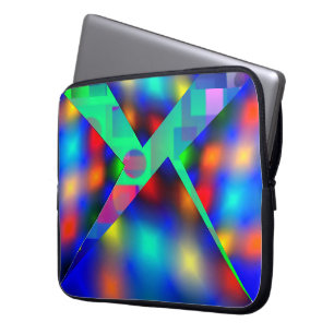 Capa de laptop colorida, com envelope torto, azul laptop sleeve