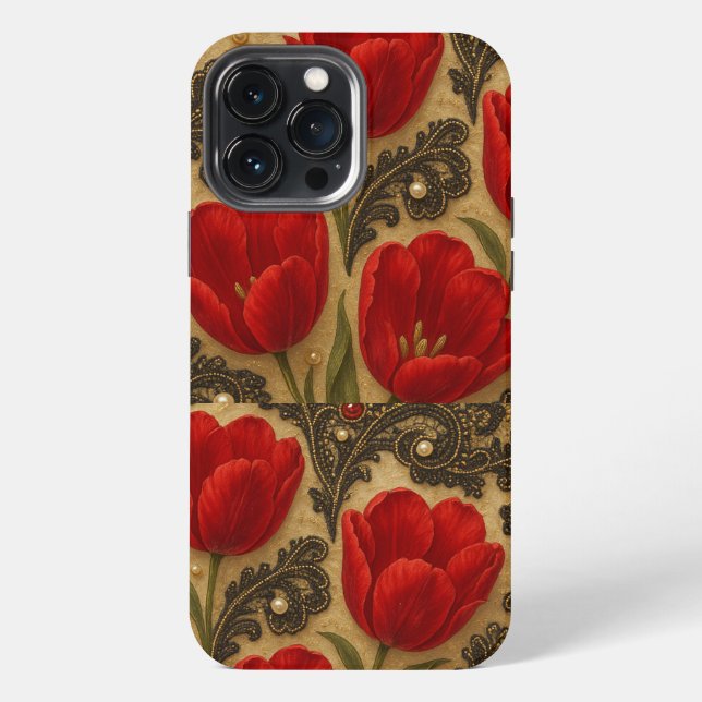 Capa para celular Tulipas e Renda  DESIGN  iPhone Case (Back)