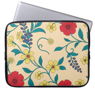 Capa para laptop Floral Vintage com Hibiscos Sleeve