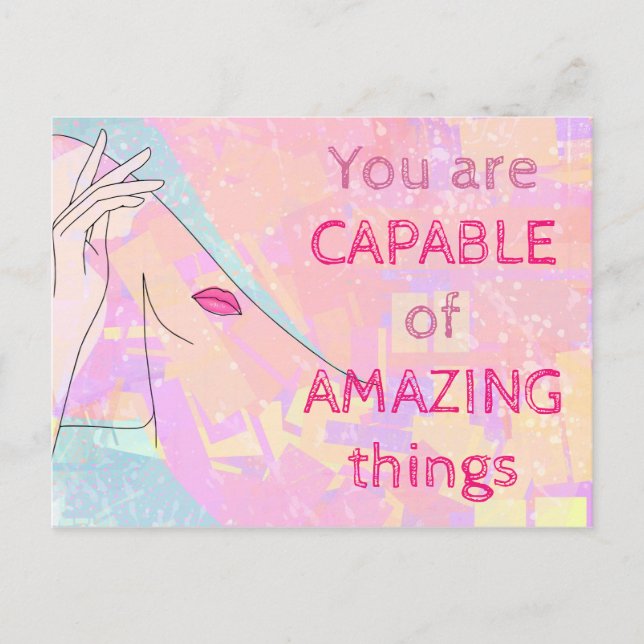 Capable of Amazing Things Motivation Abstract Art Postcard (Front)