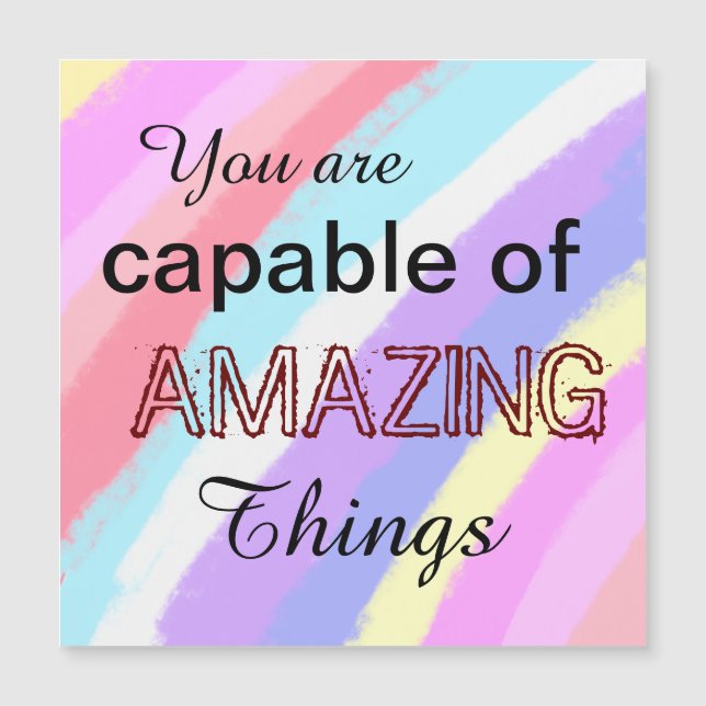 Capable of Amazing Things Rainbow Colours Quote (Front)