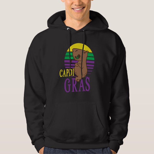 Capdi Gras Mardi Gras Capybara Carnival Parade for Hoodie (Front)