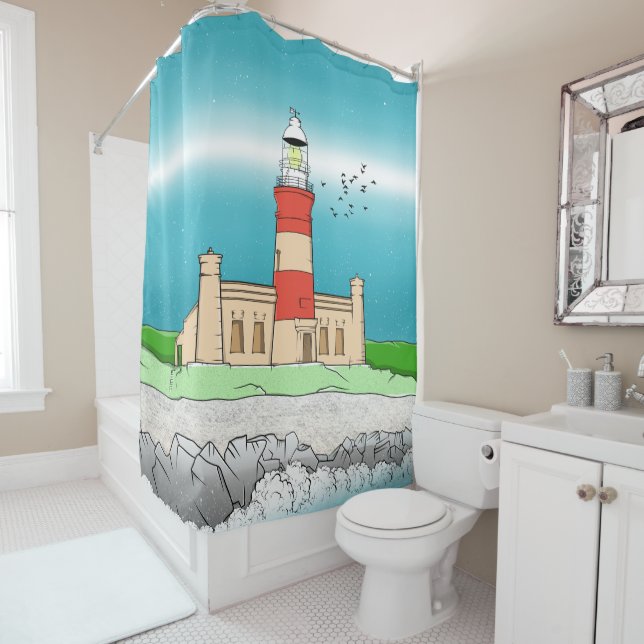 Cape Agulhas Lighthouse Shower Curtain (In Situ)