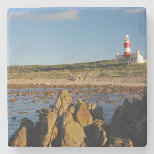 Cape Agulhas Lighthouse, Western Cape 2 Stone Coaster (Front)