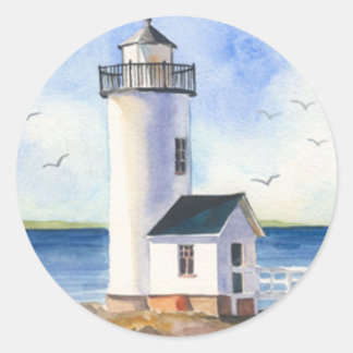 Cape Anne Lighthouse Classic Round Sticker