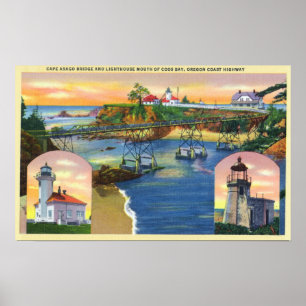 Cape Arago Bridge and Lighthouse Mouth Poster