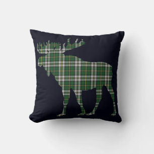 Cape Breton Canada Custom Tartan Moose rustic blue Cushion