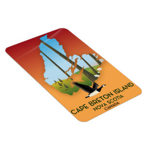Cape Breton Island nova Scotia Canada map Magnet
