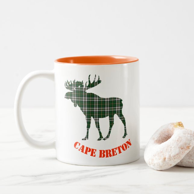 Cape Breton tartan moose coffee cup (With Donut)