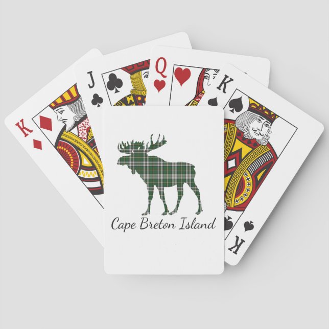 Cape Breton tartan moose plaid playing cards (Back)