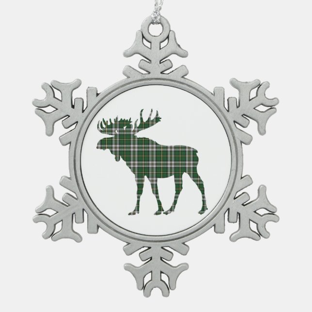 Cape Breton  Tartan moose snowflake ornament (Front)