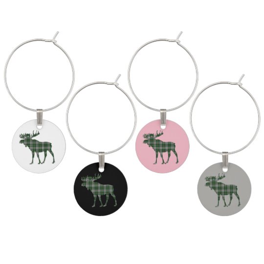 Cape Breton Tartan Wine Charms moose